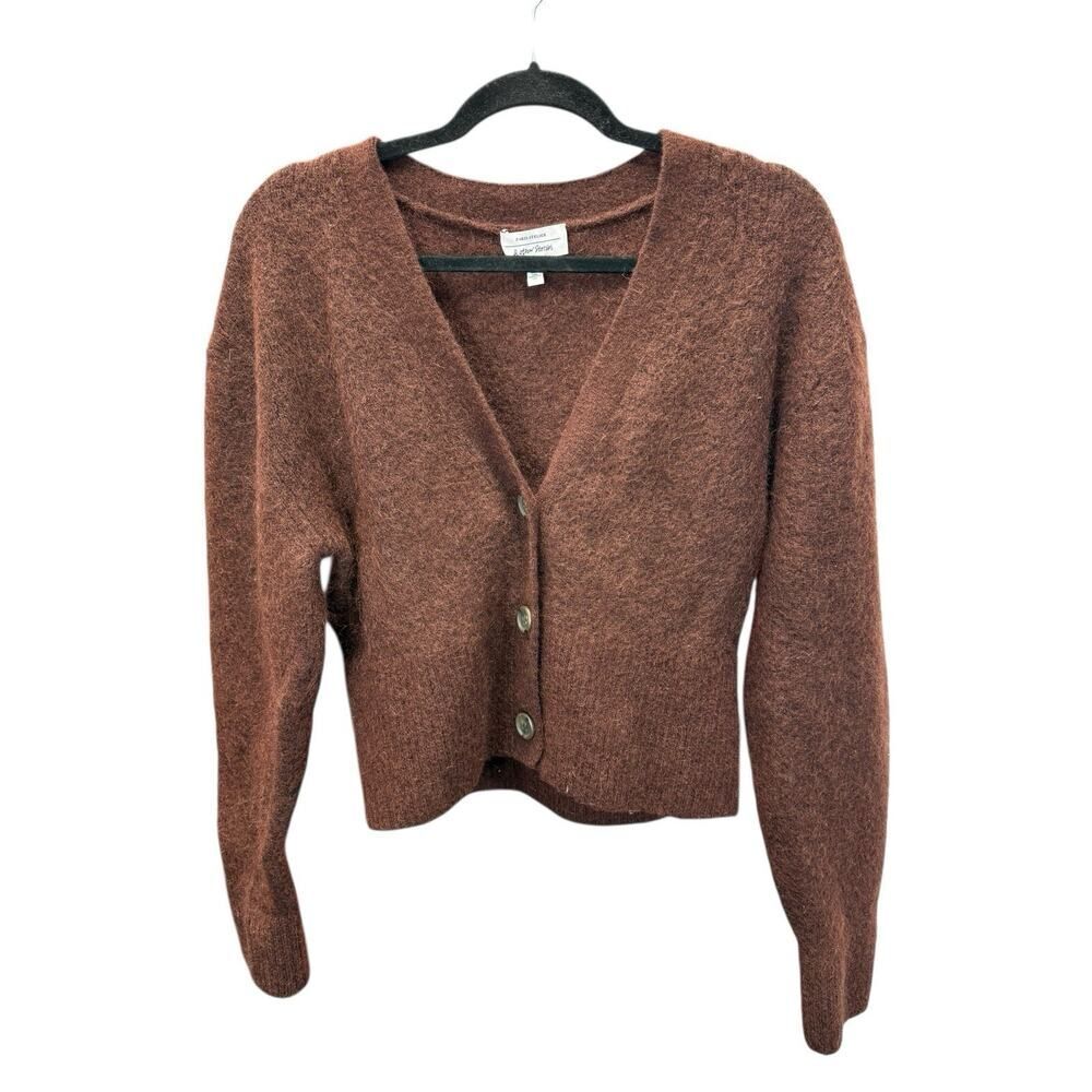 & Other Stories Brown Button-Up Mohair Blend Cardigan - Picture 2 of 8
